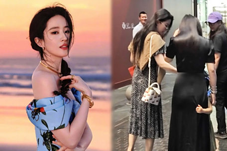 刘亦菲与朱珠一家逛三里屯被偶遇