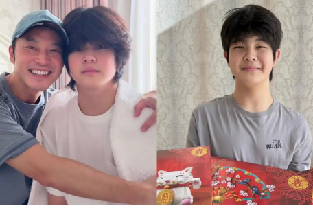 沙溢分享儿子安吉近照 