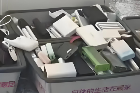 早上8点 机场已收3大筐自弃充电宝 