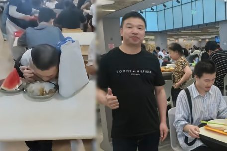 北大韦神食堂吃饭被围观