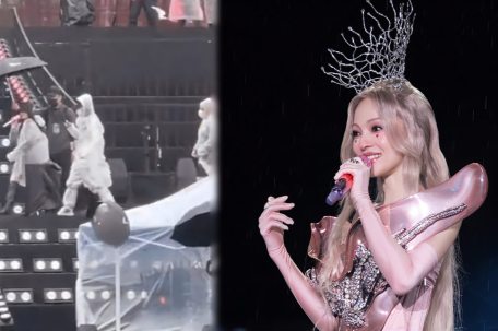 张韶涵冒雨彩排《淋雨一直走》太搞笑