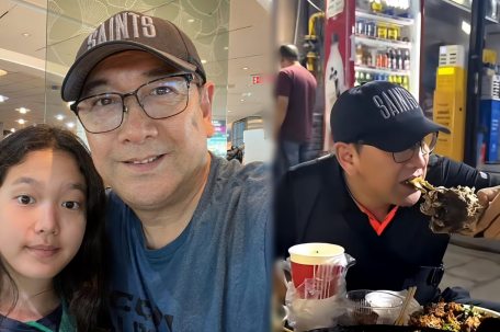 央视主持人水均益回国 路边摊吃羊肉