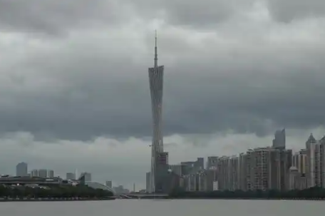 台风天“硬核”大爷珠江游泳