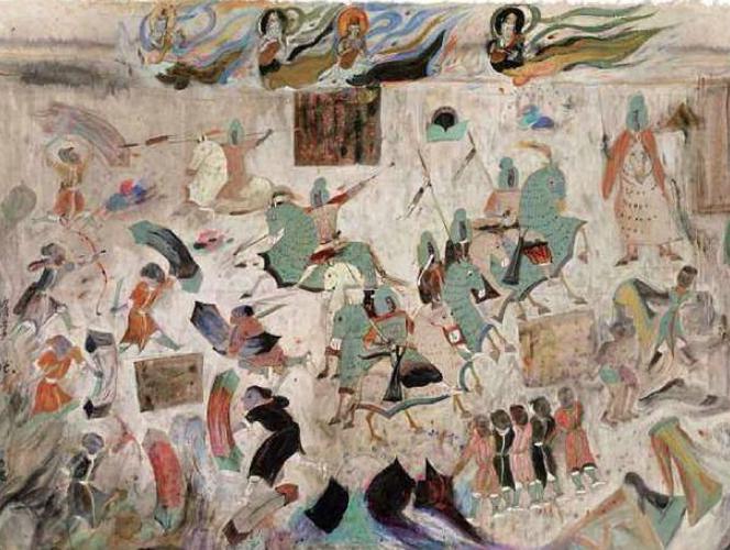 西魏时期的敦煌壁画,中国元素开始出现 西魏时期的敦煌壁画,中国元素开始出现